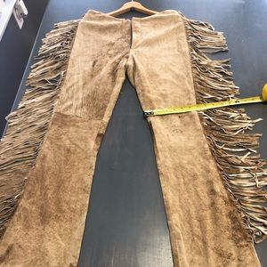 Ralph Lauren suede like, buttery soft fringe pants. Size 4